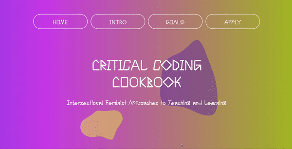 Critical Coding Cookbook web design preview
