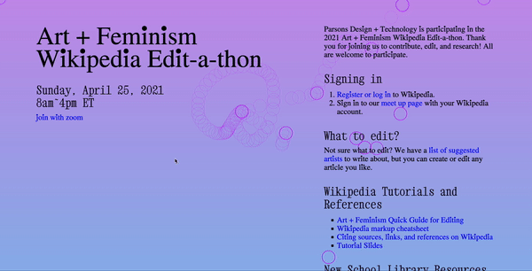 Editathon website preview